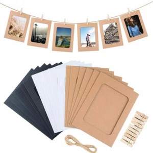 10pcs DIY Hanging Album Clip Paper Photo Frame Strings Rope Clips Home Decor❥ - Picture 1 of 16