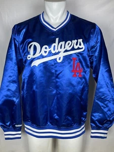 Los Angeles Dodgers Mitchell & Ness Blue Pullover Satin Jacket Men's MEDIUM - Picture 1 of 11