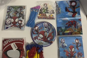 Spiderman Birthday Party Supplies Cake Decor Balloons Plates Tablecloth - Picture 1 of 8