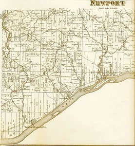 Newport Hills Dell Bevan Schley, Ohio 1875 mapa con nombres de propietarios mostrados - Imagen 1 de 2