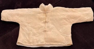 Chaqueta Damasco Antigua China Bebé Crudo Seda Hinchada ZZ355 - Imagen 1 de 7
