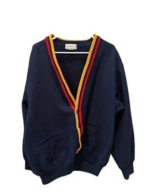 Vtg Hathaway Platinum Men Black Wool Cardigan Sweater Made Japan Sz L - Image 1 of 3