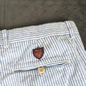 Polo Golf Ralph Lauren Shorts Pinstripe 9" Inseam Light Blue Pockets Men Size 36 - Picture 1 of 13