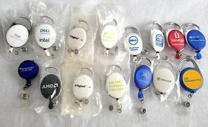 Carabiner Retractable Belt Clip Badge Reels various IT companies NEW - Picture 1 of 3