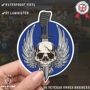 Waterproof Special Air Service (SAS) Sticker - Winged Skull - Picture 1 of 5