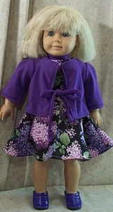 Doll Clothes Made2 Fit American Girl 18" inch School Dress Jacket Purple Lilacs - Imagen 1 de 2