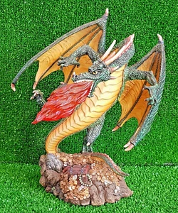 "Drago Verde con Fuoco Sul Tesoro" Veronese 2004 - RARO, UNICO cm. 23,5 - Imagen 1 de 6