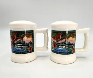 Louisiana Souvenir Karol Western Beer Mug Ceramic Salt & Pepper Shakers 2.25" - Picture 1 of 19