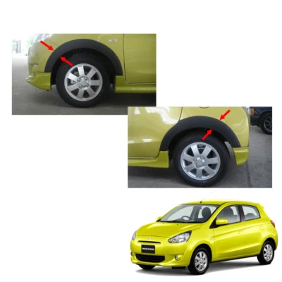 2012 - 2015 Fender Flares Wheel Black V1-1 4 Pc On Mitsubishi Mirage Space Star - Image 1 of 4