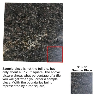 Tile Midnight Rose Granite Natural Stone About 3x3 SAMPLE PIECE T-57 - Image 1 of 4