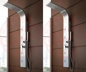 PANNELLO COLONNA DOCCIA IDROMASSAGGIO ACCIAIO INOX DOCCINO CASCATA E SOFFIONE - Imagen 1 de 2
