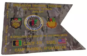 OEF 2013 - 2014 Camp Phoenix, Afghanistan 'Col. Graham' Swallowtail Guidon Flag - Picture 1 of 12