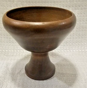 Vintage 2 Stück Holz Sockel Schale Kelch Kerzenhalter 5,25" hoch gedrechseltes Holz - Bild 1 von 11