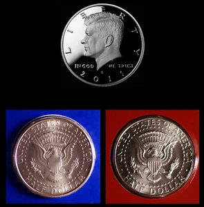 2011 P D S - Medio dólar Kennedy revestido de prueba con 2 juego de 3 monedas BU sin circular - Imagen 1 de 1
