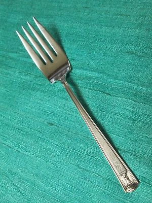 CENTURY 1923  Antique Silverplate Large Serving Fork Elegant S Monogram - Image 1 of 3
