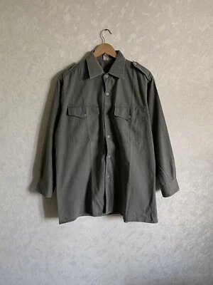 Vintage 90s German Workwear Gray Chore Work Shirt Long Sleeve Sanfor Size M - Image 1 of 4