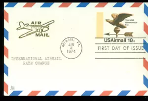 Tarjeta postal FDC 1974 - Scott # UXC15 - JN Cachet UA - Imagen 1 de 1