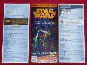 Disney Star Wars Weekends 2014 Guidemap Guide Map & 2 Times Guides (T) - Picture 1 of 1