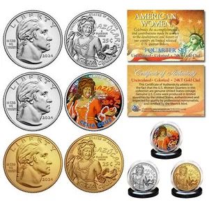 CELIA CRUZ 3-Coin Set 2024 American Women Quarters - Color, Gold, Uncirculated - Picture 1 of 1
