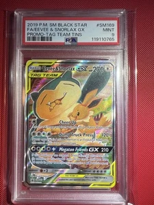 PSA 9 Eevee & Snorlax GX SM169 Tag Team Promo Sun & Moon English Pokemon | Mint - Bild 1 von 8