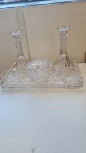 Clear glass dressing table vanity set. - Picture 1 of 2