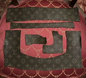 Louis Vuitton 5 Stück Braun Monogramm Stoffreste Ersatz Reparaturen - Bild 1 von 13