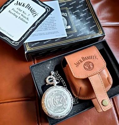 925 Sterling Jack Daniels Old No 7 Pocket Watch W/ Box & Papers 2" - Image 1 of 4