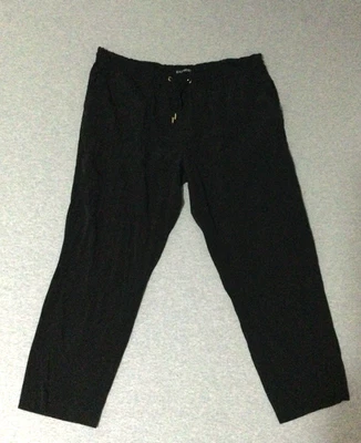 EXPRESS pants DRAWSTRING BLACK stretch waist Trousers woman Large length 36" - Image 1 of 4