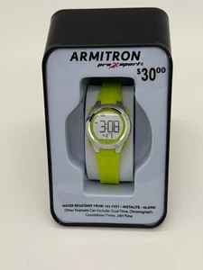 Armitron Ladies Digital Alarm Chronograph Neon Green Resin Band Watch - Picture 1 of 4