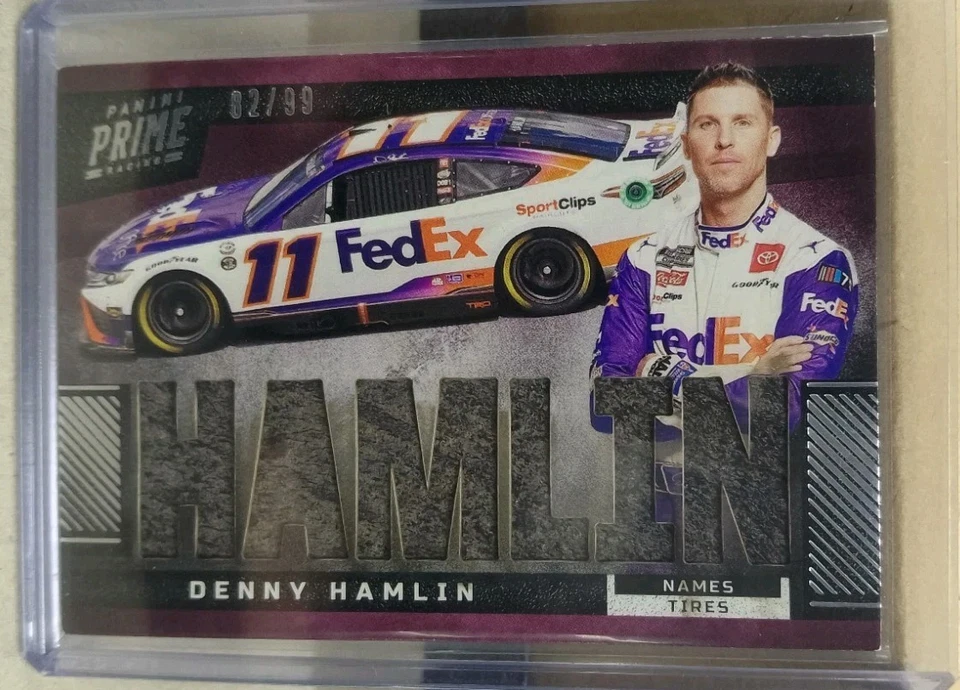 2023 Panini Prime Names Tires /99 Denny Hamlin #N-DHA - Image 1 of 1