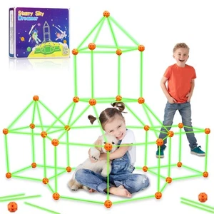 Fort Building Kit for - 100 Pcs Glow in The Dark Creative STEM Building Toys,... - Picture 1 of 7