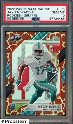 2022 Panini National VIP Rookies Giraffe #RC5 Jaylen Waddle PSA 10 GEM MINT - Image 1 of 2