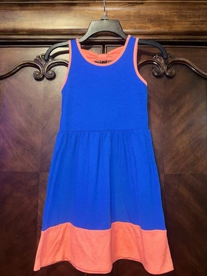 Girls Pink & Violet Orange & Blue Sleeveless Dress Sz 10/12 - Image 1 of 4