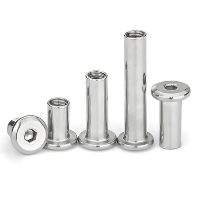 M2 M3 - M10 Hülsenmuttern mit Innensechskant Muttern Edelstahl A2 Gewindemuffen - Bild 1 von 4