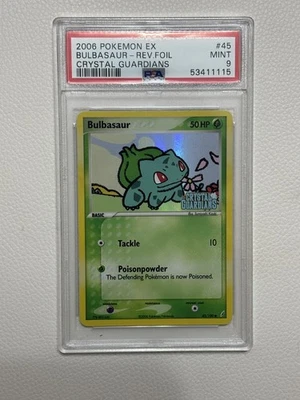 2006 POKEMON EX CRYSTAL GUARDIANS #45 BULBASAUR-REVERSE FOIL PSA 9 - Image 1 of 2