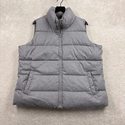 Old Navy Puffer Vest Mens Size XL Gray Full Zip Synthetic Pockets Quilted - Image 1 of 4