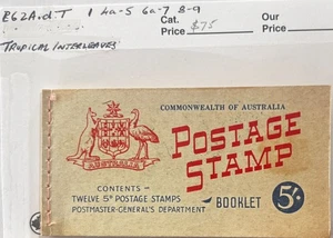 Commonwealth Australia 1960-62 B62A.d.T 12x5d QEII wi WAX LEAVES postage booklet - Picture 1 of 6