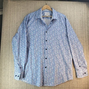 CON.STRUCT Hemd Herren XL blau geblümt Slim Fit Langarm 4-Wege Stretch kühlend - Bild 1 von 9