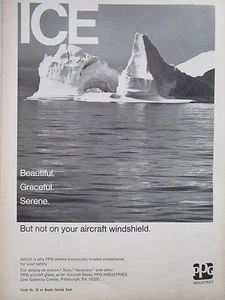 2/1969 PUB PPG INDUSTRIES ELECTRICALLY HEATED WINDSHIELD ICEBERG ICE ORIGINAL AD - Picture 1 of 1