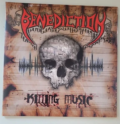 Benediction Killing Music Grey White Splatter Vinyl LP Record new - Image 1 of 2