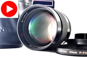 Contax Carl Zeiss Planar T 85mm f/1.4 MMJ Lens w/Box Case Filter Caps MINT Japan - Picture 1 of 13