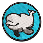 Jolly Beluga Whale Multi-Color Embroidered Iron-On Patch Applique
