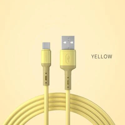Charging Cable Fast Charge Liquid Silicone Data Cable for iPhone Type C Micro US - Image 1 of 4