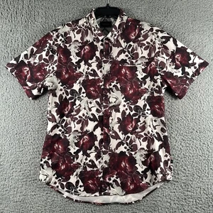 7 Diamonds Shirt Mens Large Floral Print 4 Way Stretch Button Up Performance SS - Picture 1 of 9