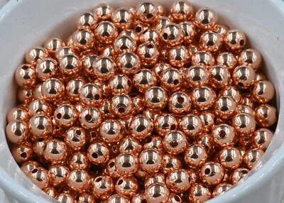 Real Pure Copper Round Beads, 1.5mm, 2mm 3mm 4mm 5mm 6mm 8mm 9.5mm - Image 1 of 4