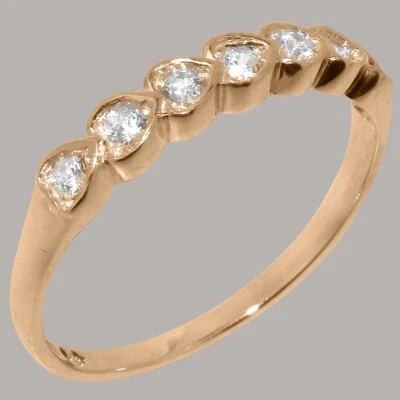 Anillo de eternidad de diamantes naturales de oro rosa sólido de 9 quilates para mujer - tallas de la J a la Z Foto 1 de 4