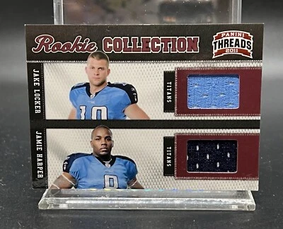 2011 Panini Threads Rookie Collection Materials #/299 Jake Locker/Jamie Harper - Image 1 of 2