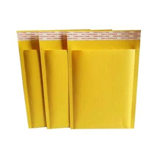 Yellow Kraft Bubble Mailers Padded Envelope Shipping Bags Self 2024 Seal S7V3 - Foto 1 di 11