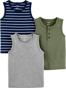 Simple Joys by Carter's Baby Boys’ 3-Pack Muscle Tank Tops Comfortable Fit - Picture 1 of 6