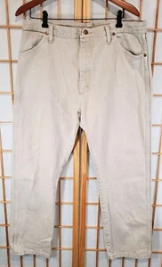 Wrangler 13MWZ TAN Mens Straight Boot Jeans Classic Cowboy Ranch 36x30 (36x28) - Picture 1 of 13